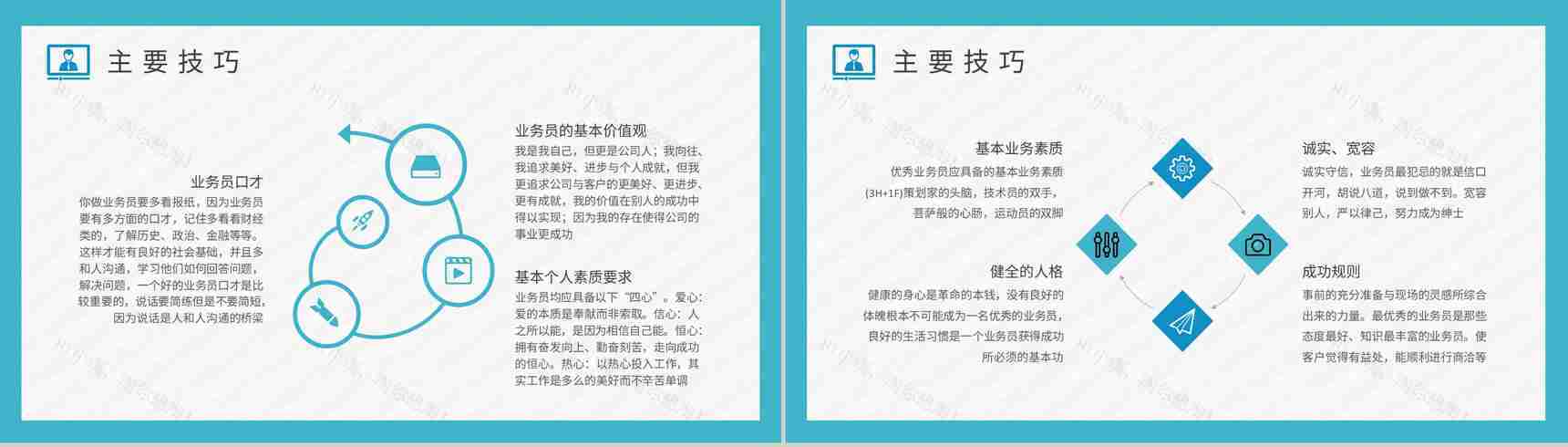 单位部门工作计划营销业务员岗位技能提升培训PPT模板-3