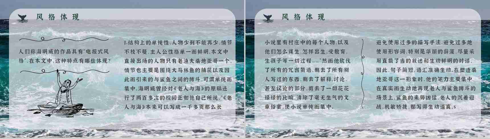 好词好句摘抄及赏析《老人与海》海明威所著书籍简介导读PPT模板-12