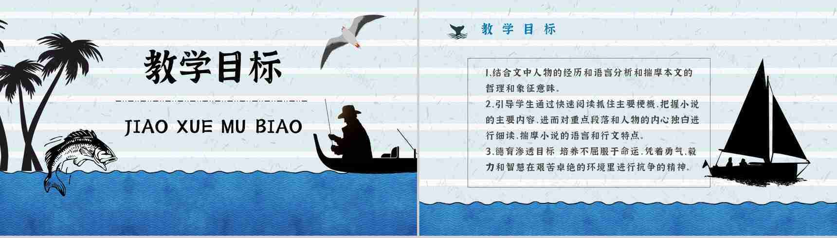 海明威晚年作品《老人与海》导读赏析知识点梳理教育教学PPT模板-2