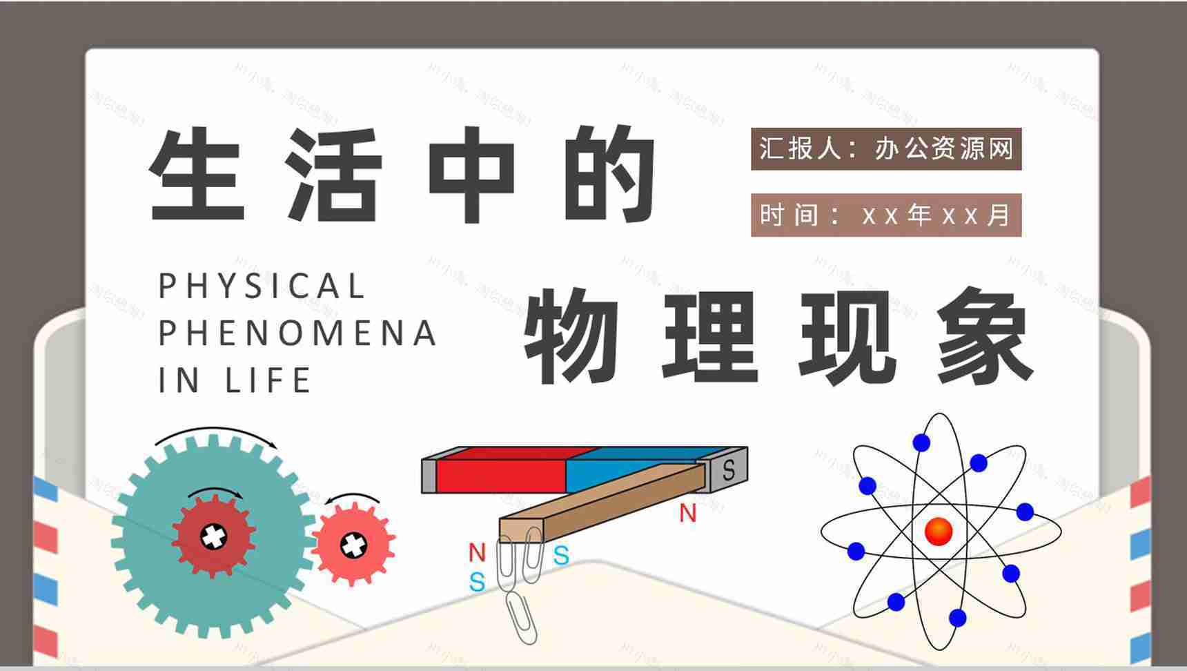 初高中物理知识学习总结生活中的物理现象实验报告PPT模板-1