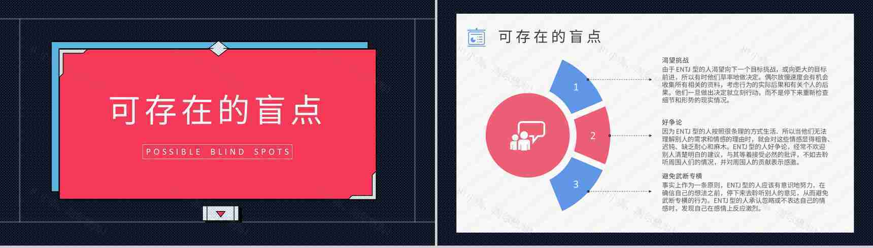 MBTI性格分析--ENTJ工作中的优劣势职业领域建议个性特征描述PPT模板-4