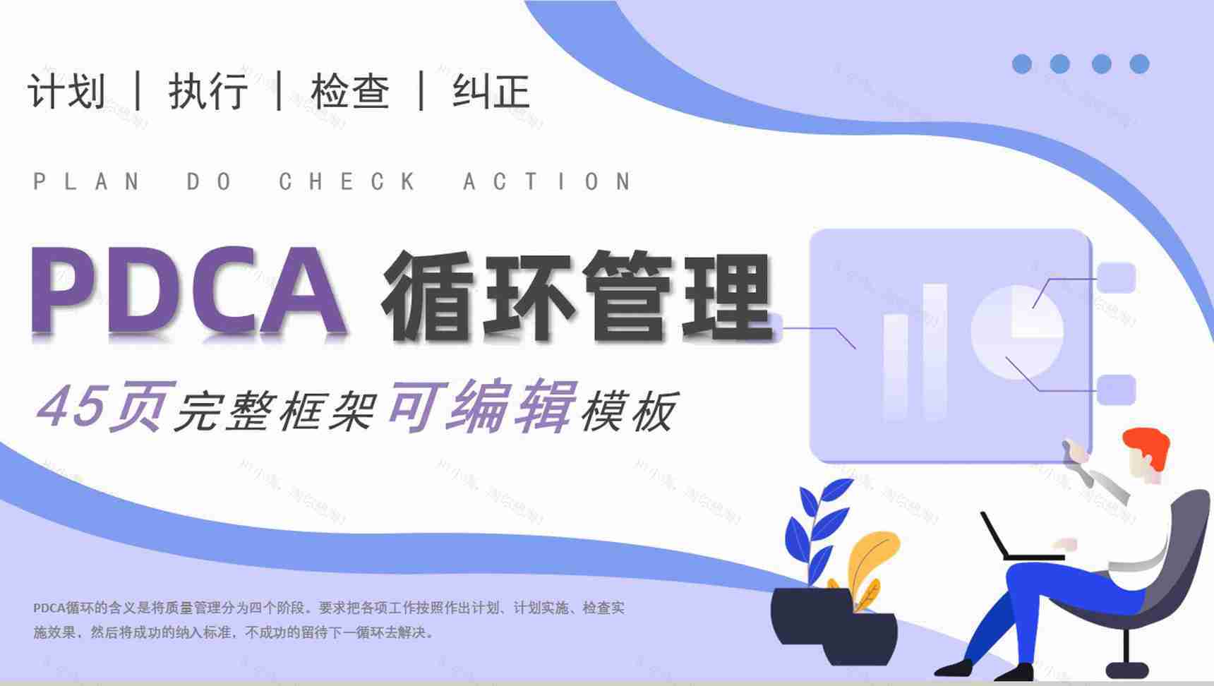 PDCA循环分析案例工作方法完整框架项目分析工作总结PPT模板-1