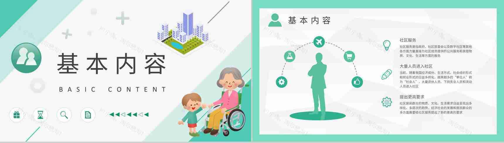 志愿服务工作培训总结汇报社区服务内容简述PPT模板-7