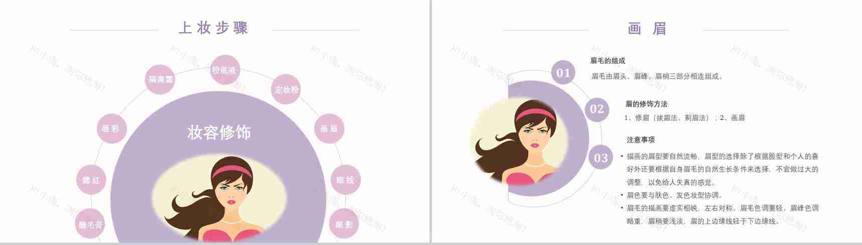 整形美容化妆品介绍化妆教程PPT模板-4