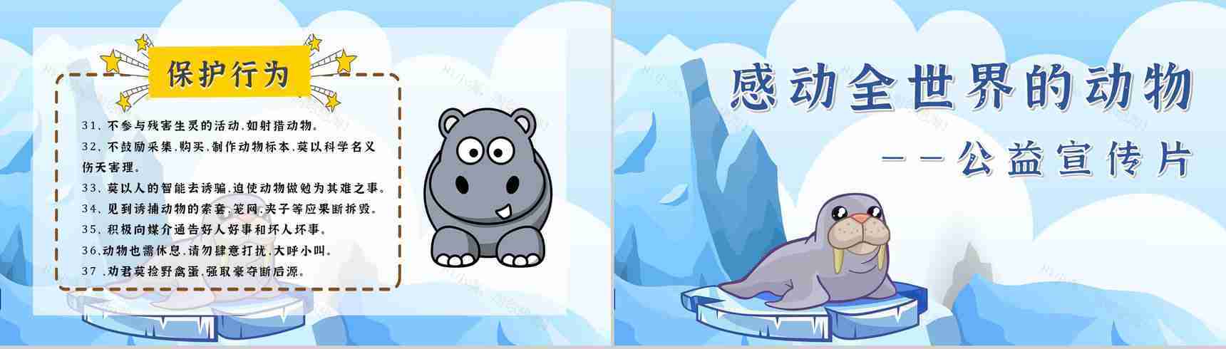 卡通风保护野生动物国际保护动物日公益宣传教育讲座策划书汇报PPT模板-8