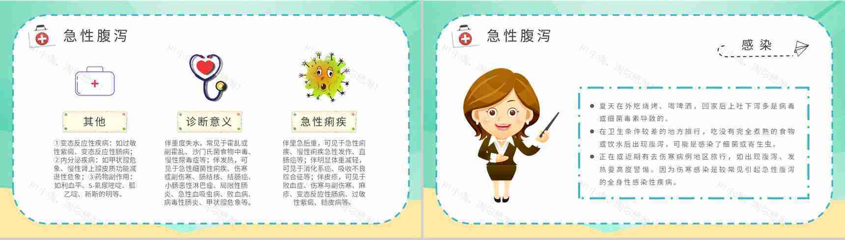 中小学生健康安全常识普及夏季腹泻预防宣传活动小结PPT模板-4