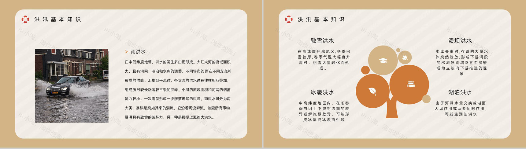 抗灾自救能力学习雨季防洪防汛安全知识普及教育自然灾害应急预警志愿者宣传活动PPT模板-4