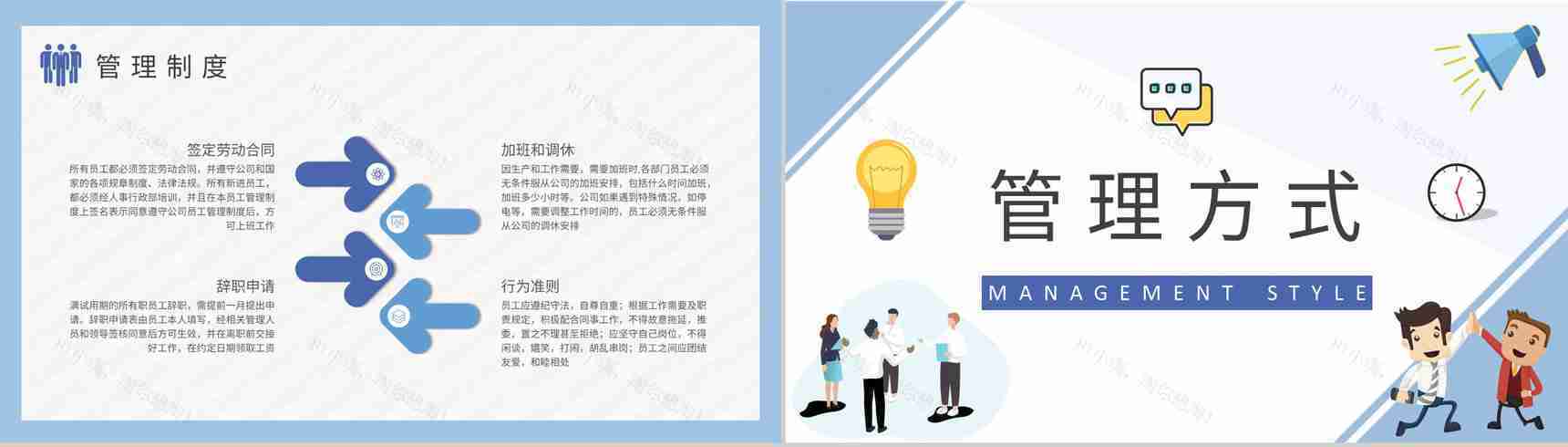 员工管理制度内容培训学习公司团队管理方案汇报PPT模板-5