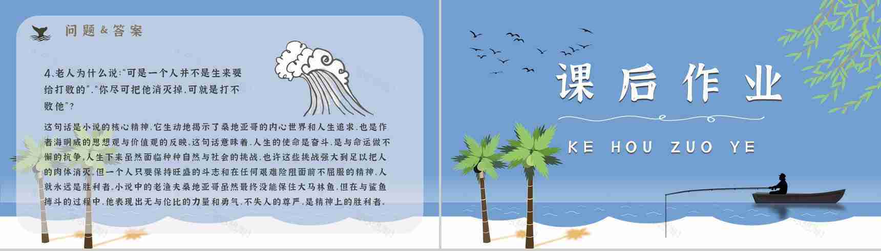 文学作品赏析海明威《老人与海》教师备课课件中学生必读小说PPT模板-17