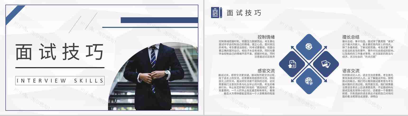 考公知识培训课件公考员面试技巧和注意事项说明PPT模板-5