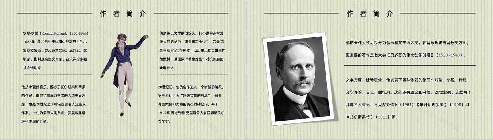 教育培训罗曼罗兰《名人传》内容作者简介名著导读PPT模板-4