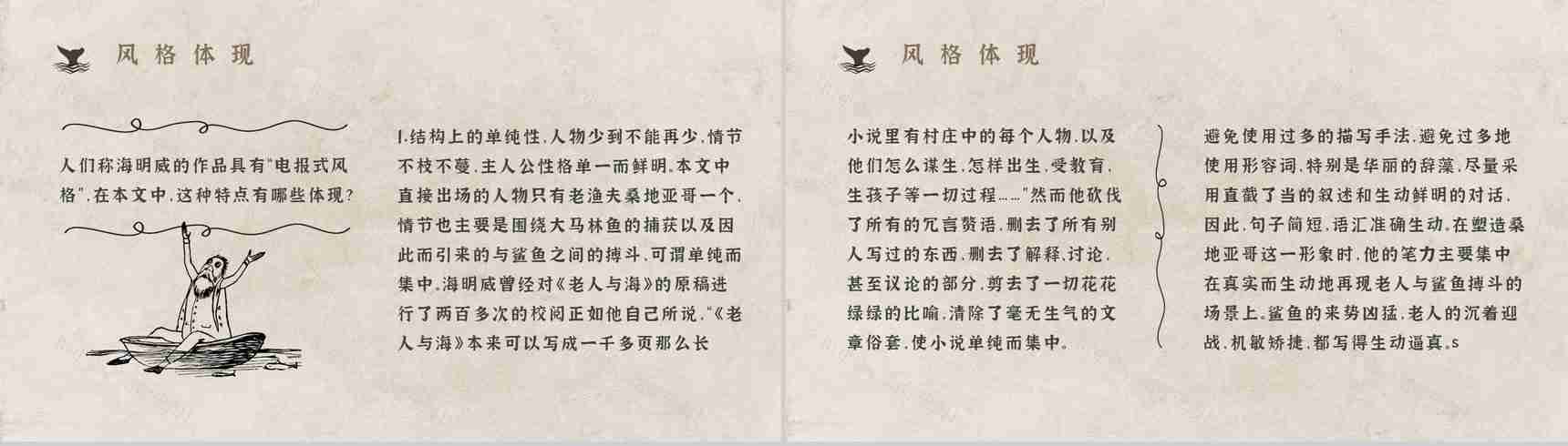 知识点梳理教育培训海明威《老人与海》艺术特色名著PPT模板-12