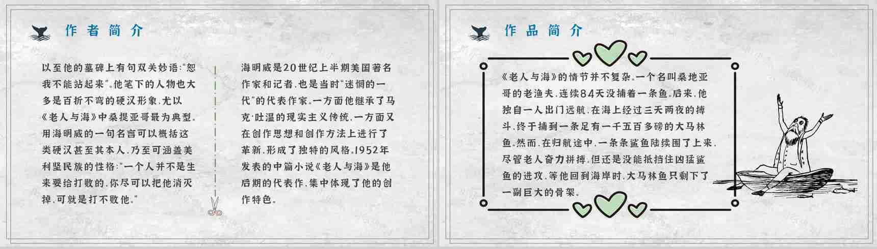 海明威文学作品《老人与海》小说介绍艺术特色鉴赏课件PPT模板-5