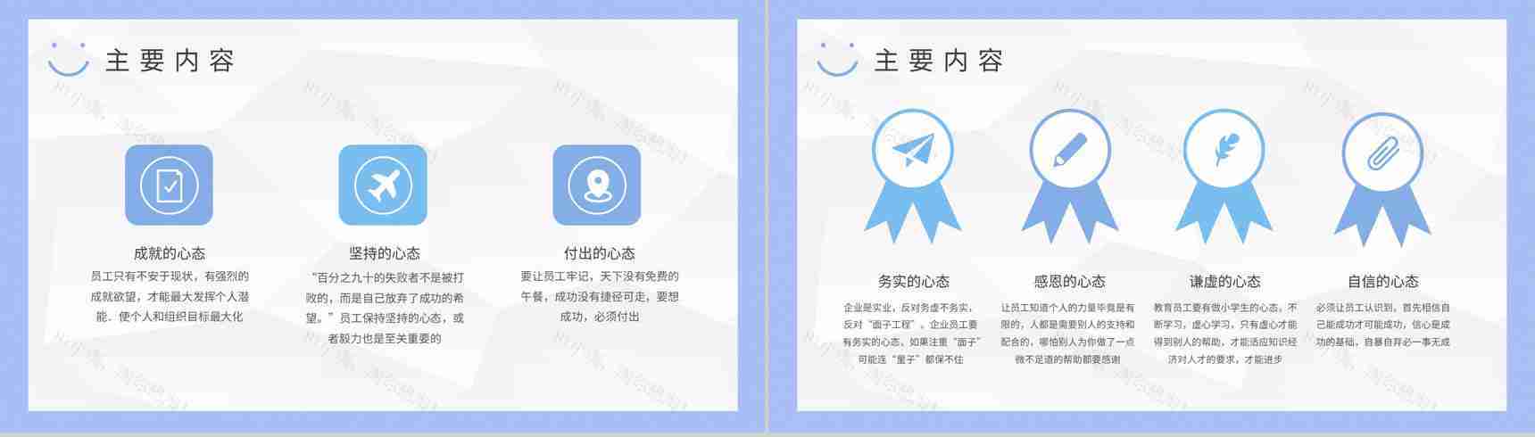 心理素质训练方案总结员工心态管理培训学习心得PPT模板-6