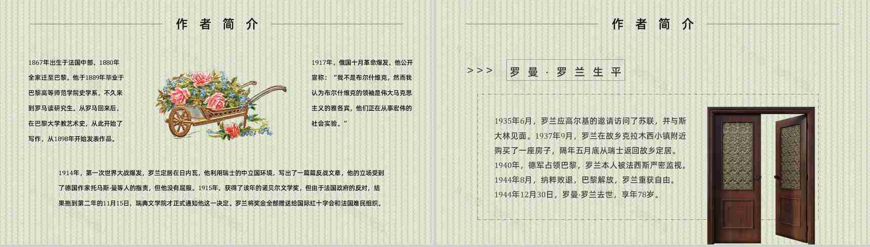 教育培训罗曼罗兰《名人传》内容作者简介名著导读PPT模板-5