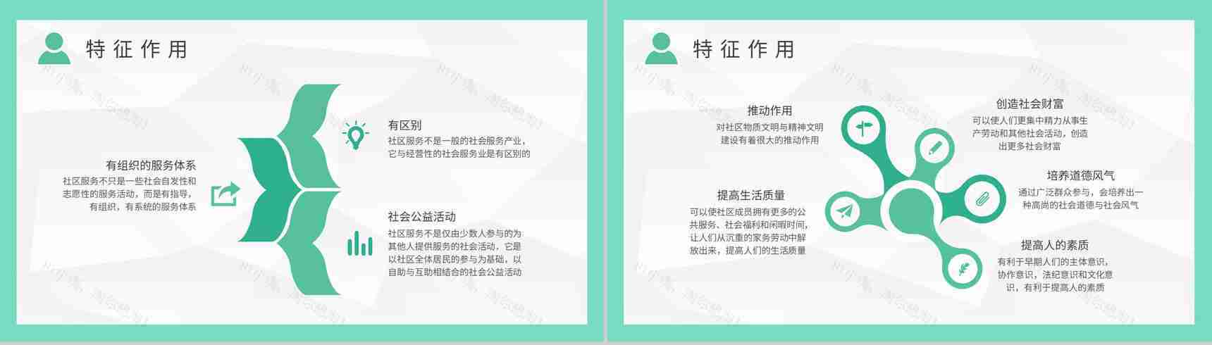 志愿服务工作培训总结汇报社区服务内容简述PPT模板-6