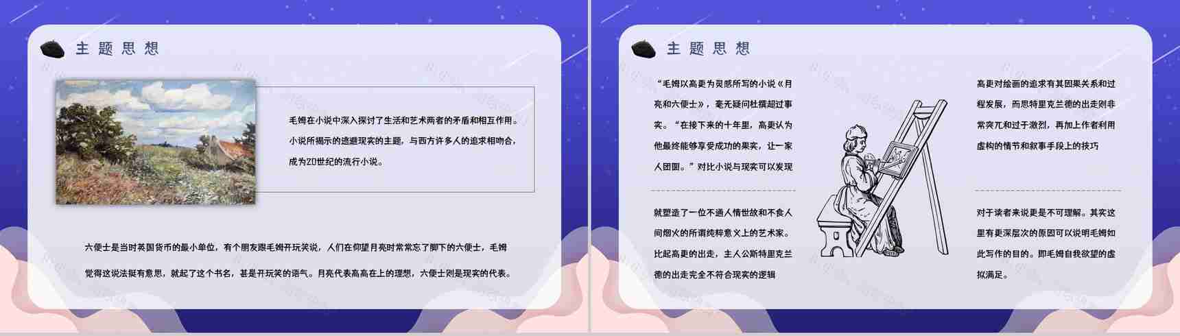 好书推荐分享之毛姆《月亮与六便士》名著阅读长篇小说主题思想赏析图书读后感PPT模板-9