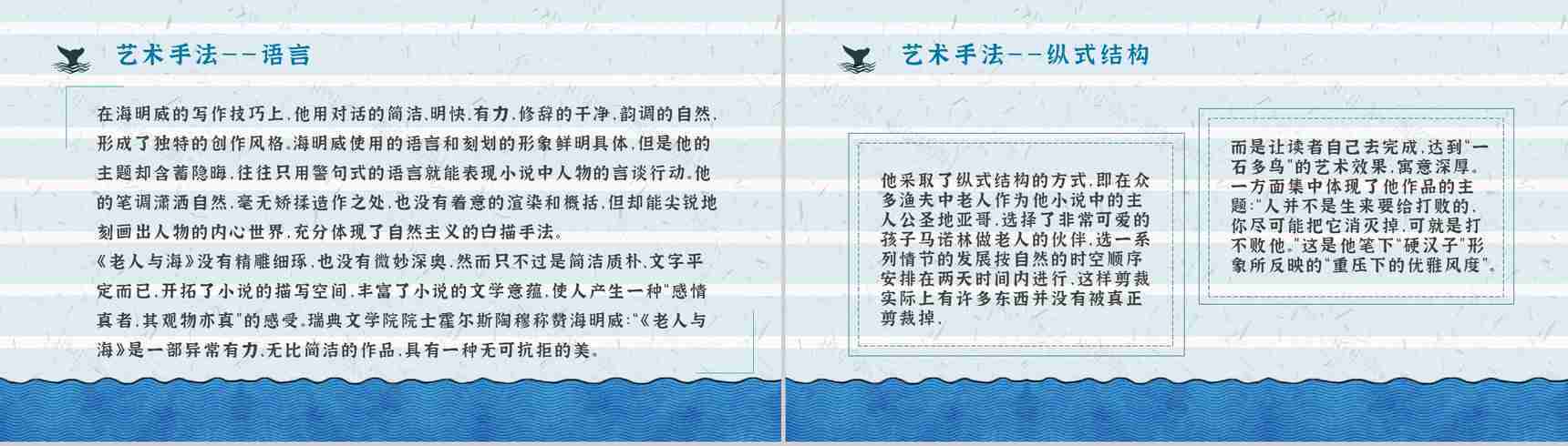 海明威晚年作品《老人与海》导读赏析知识点梳理教育教学PPT模板-9