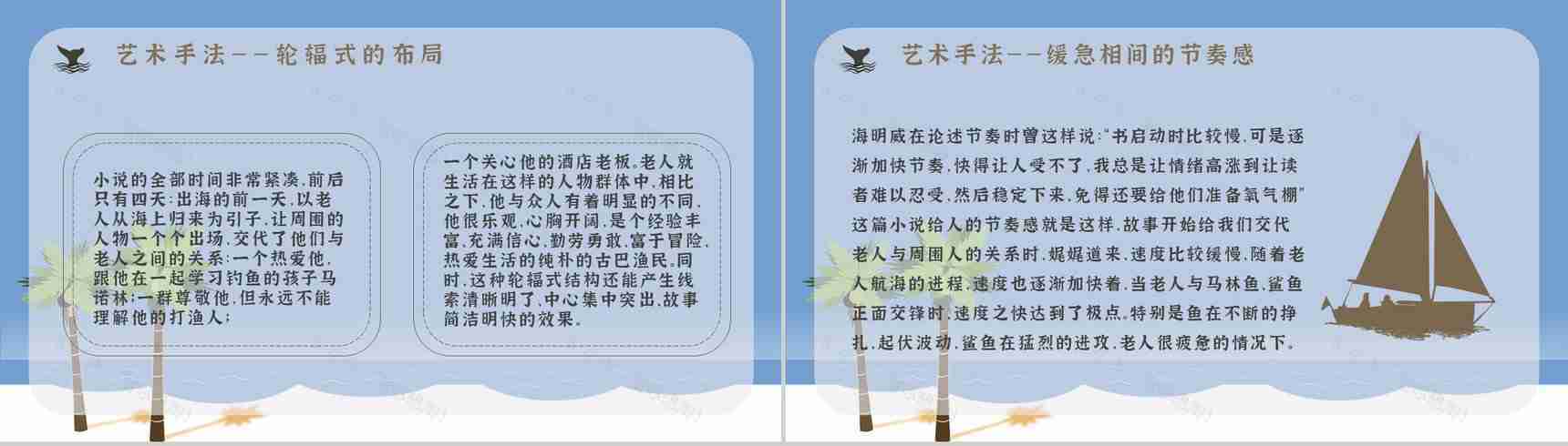 文学作品赏析海明威《老人与海》教师备课课件中学生必读小说PPT模板-10