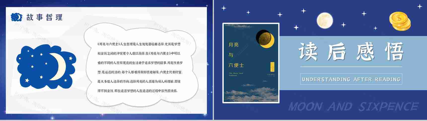《月亮与六便士》小说家毛姆文学著作推荐读书心得体会交流分享PPT模板-14