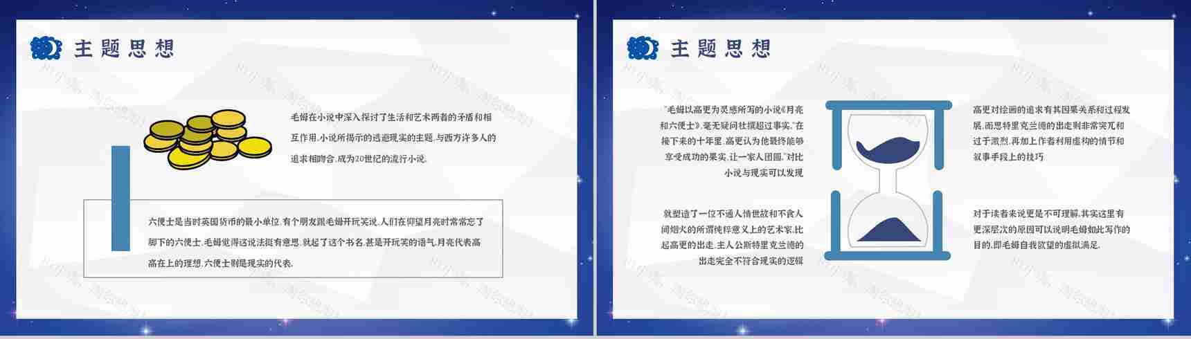 《月亮与六便士》小说家毛姆文学著作推荐读书心得体会交流分享PPT模板-9