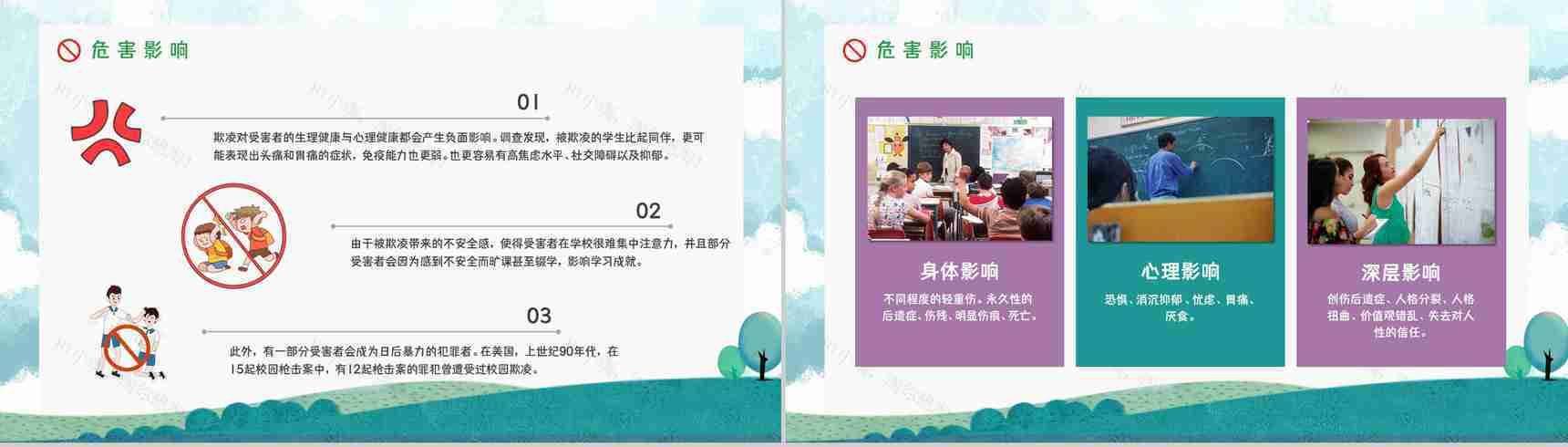 拒绝校园霸凌暴力共创和谐校园学校安全教育培训讲座PPT模板-9