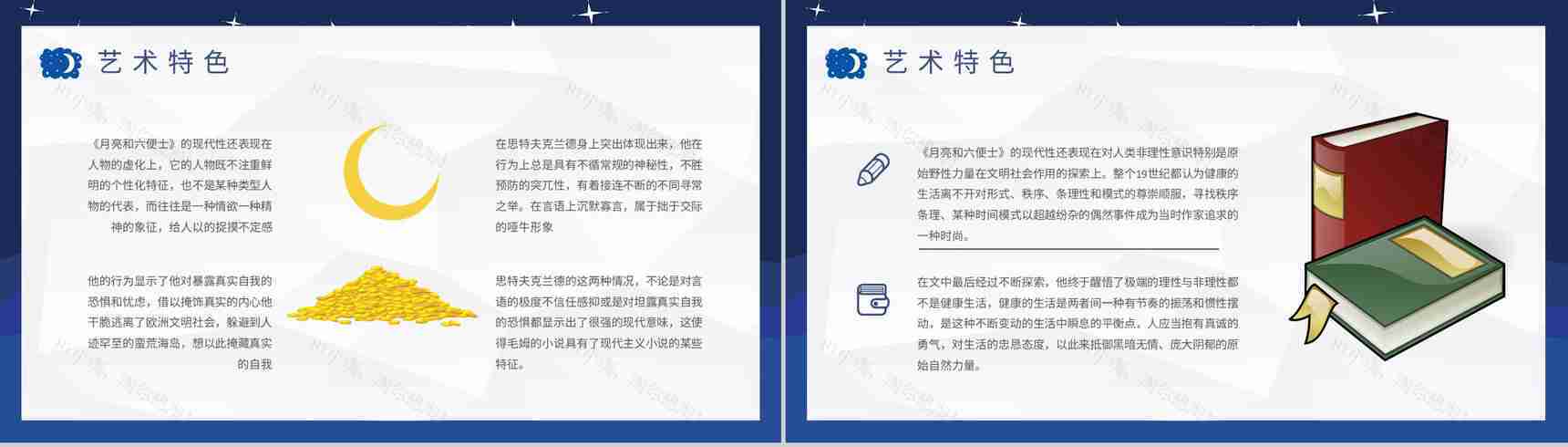 毛姆代表作《月亮与六便士》国外经典必读小说作品介绍名著读后感PPT模板-11