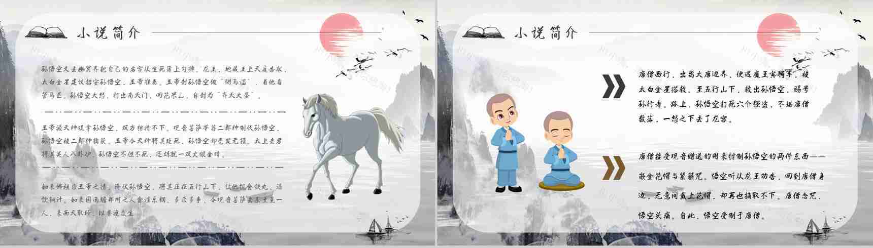 读书笔记《西游记》作者简介名著片段赏析PPT模板-3