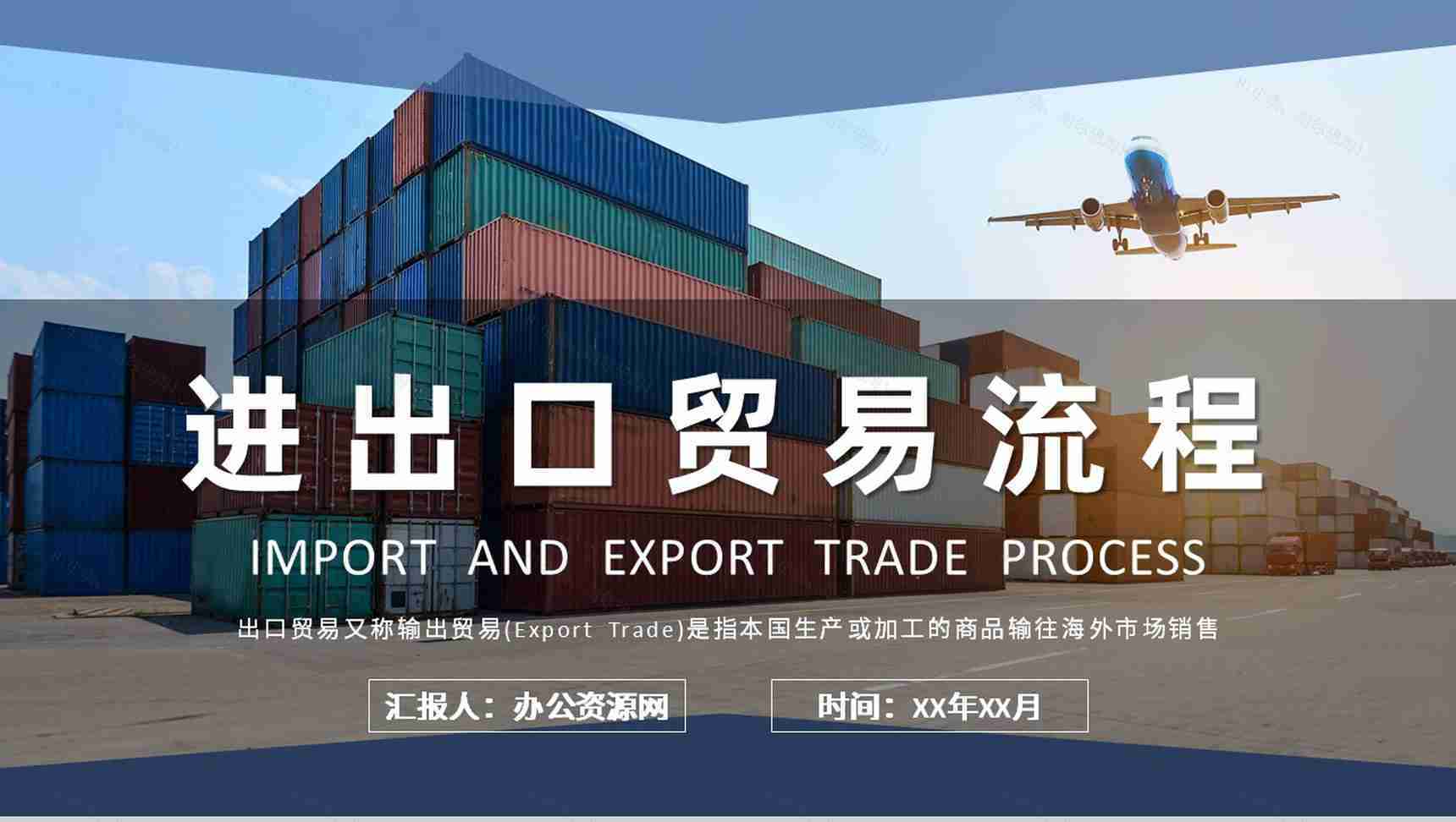 进出口贸易流程培训工作总结出口报关流程事项说明PPT模板-1