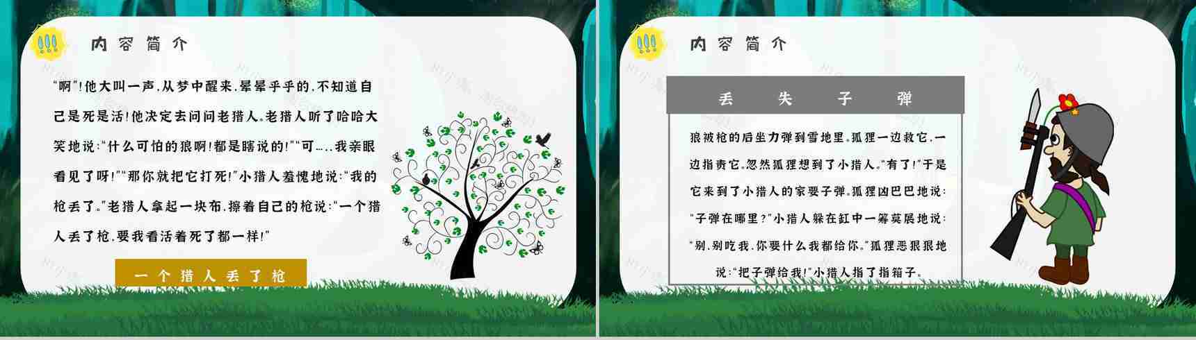 中学必读名著导读金近《狐狸打猎人》作品内容简介心得体会PPT模板-8