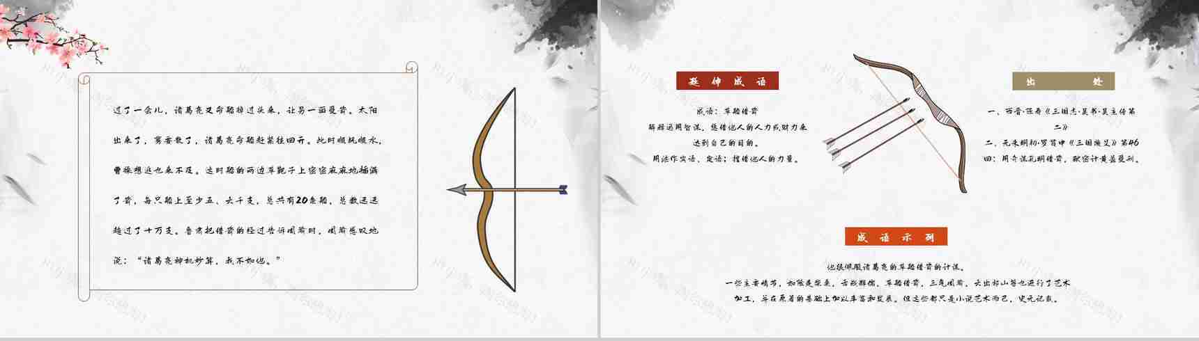 中国名著《三国演义草船借箭》片段学习艺术特色分析鉴赏培训讲座通用PPT模板-6