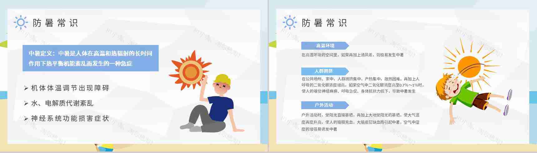 学生暑期出行防护措施夏季防中暑安全知识学习PPT模板-4