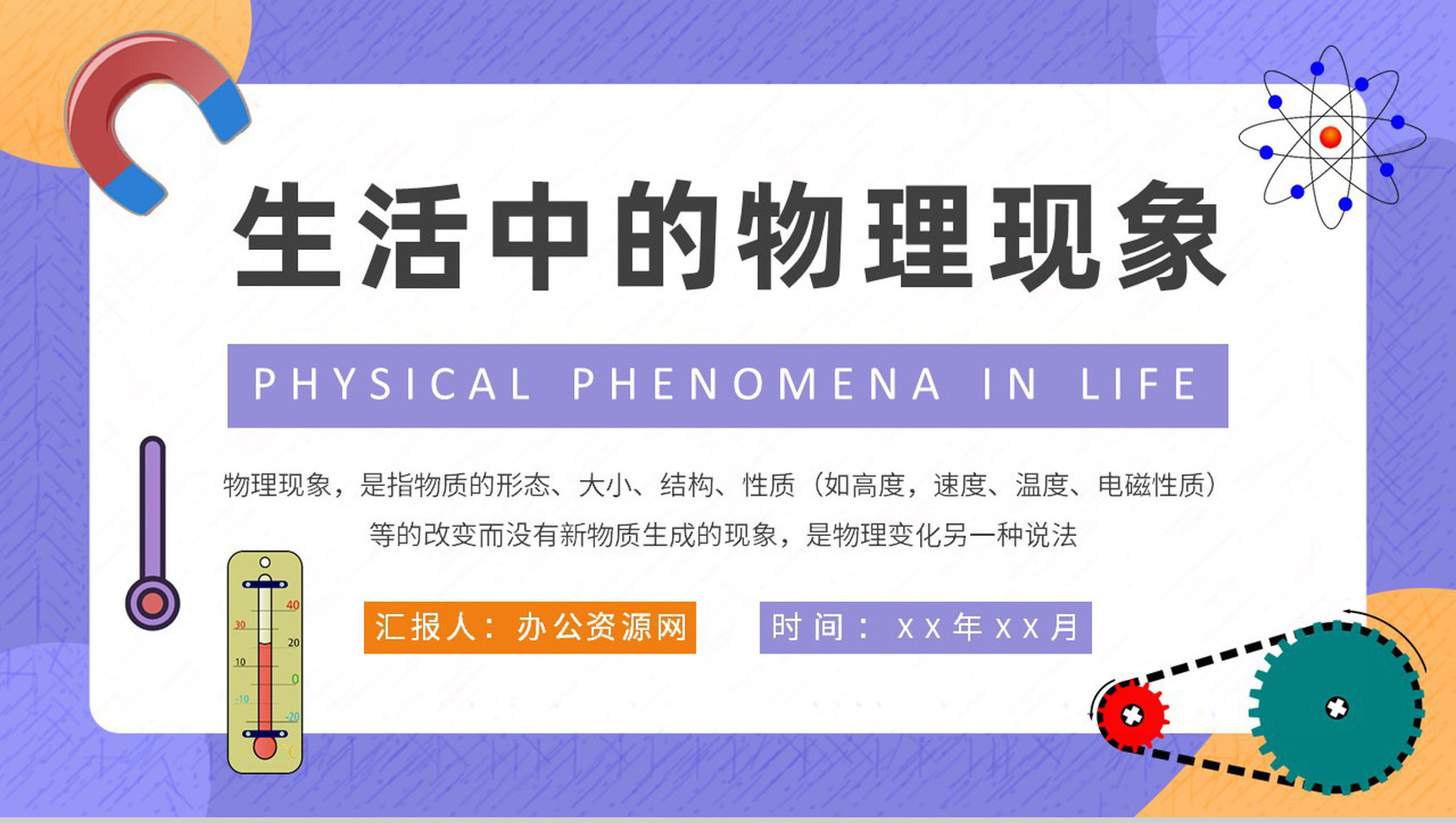 中学生关于日常生活中常见的物理现象实验报告总结PPT模板
