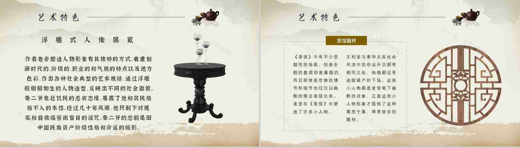 读书分享老舍《茶馆》内容简介名著导读PPT模板-11