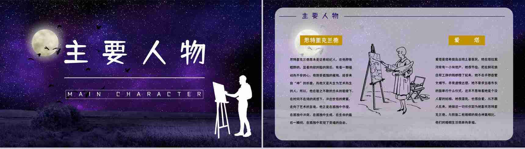 英国长篇小说《月亮与六便士》文学作品导读经典片段摘抄鉴赏PPT模板-7