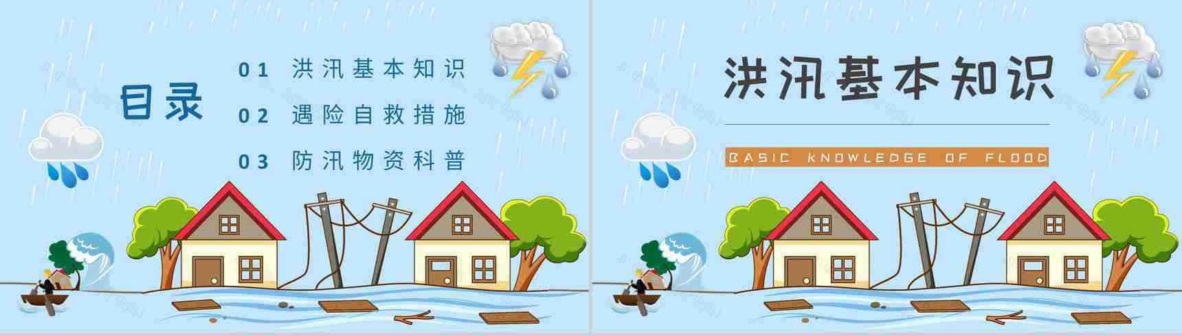学校防洪防汛安全教育教案学生遇险自救知识学习PPT模板-2