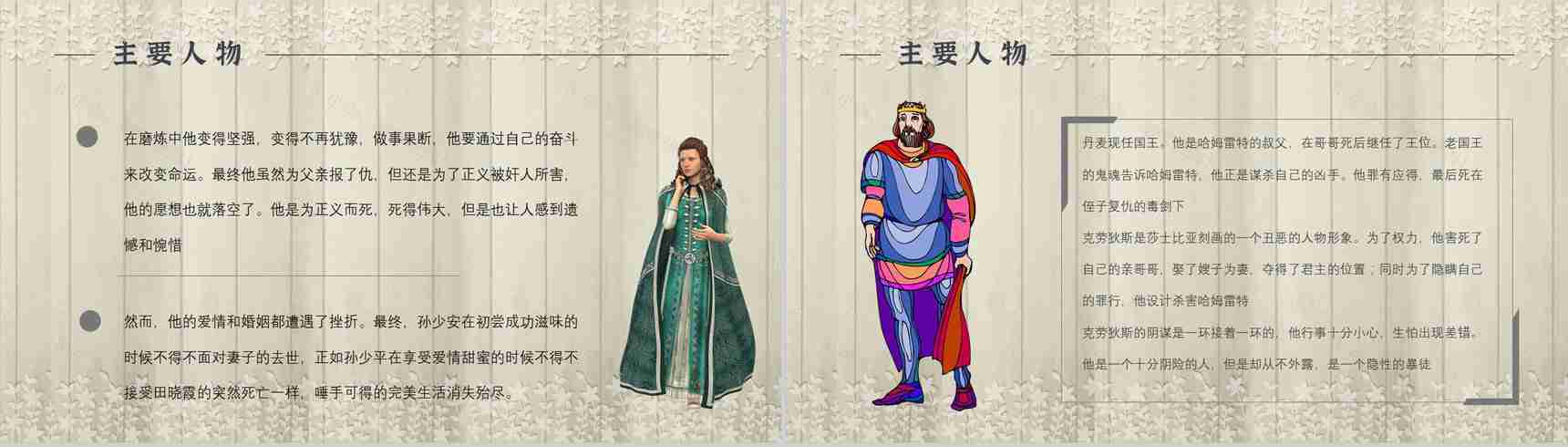 名著片段赏析《哈姆雷特》内容简介教育培训PPT模板-3