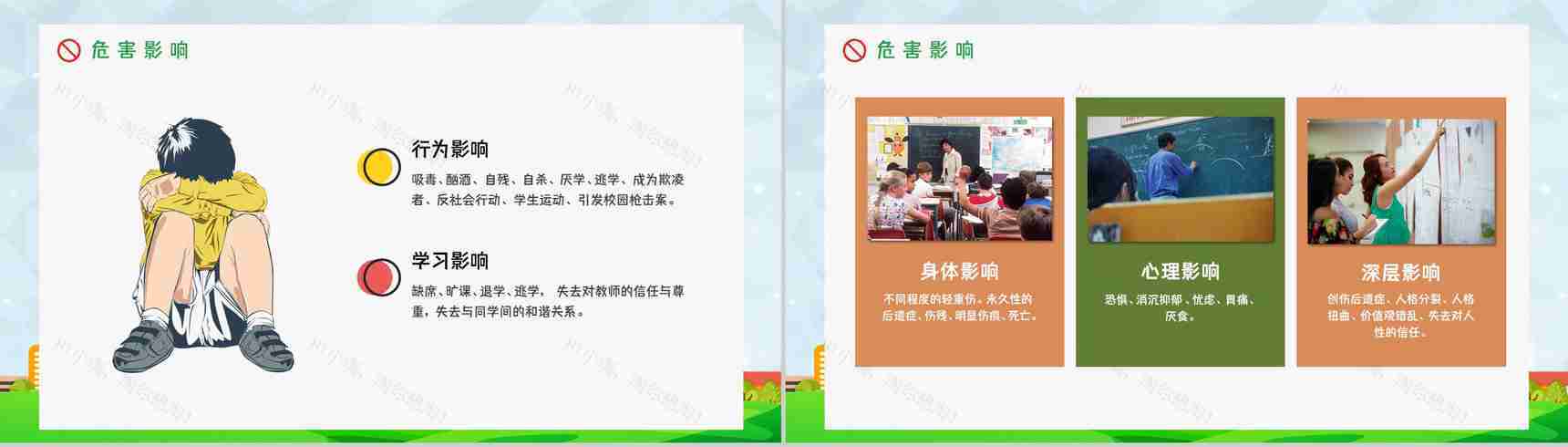 学校学生加强防范意识远离校园暴力校园霸凌安全教育主题班会PPT模板-5