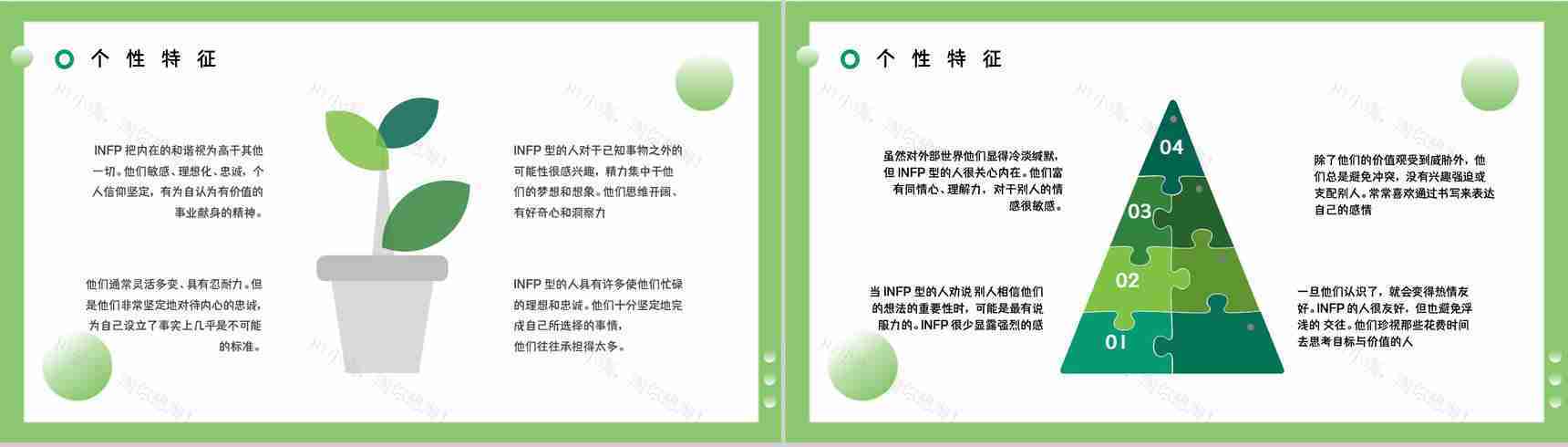 职业人格评估测试MBTI职业性格分析总结INFP工作优势劣势汇报PPT模板-3
