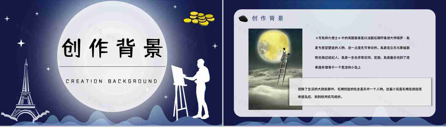 英国小说家毛姆代表作《月亮与六便士》内容简介作品鉴赏分析课件PPT模板-6