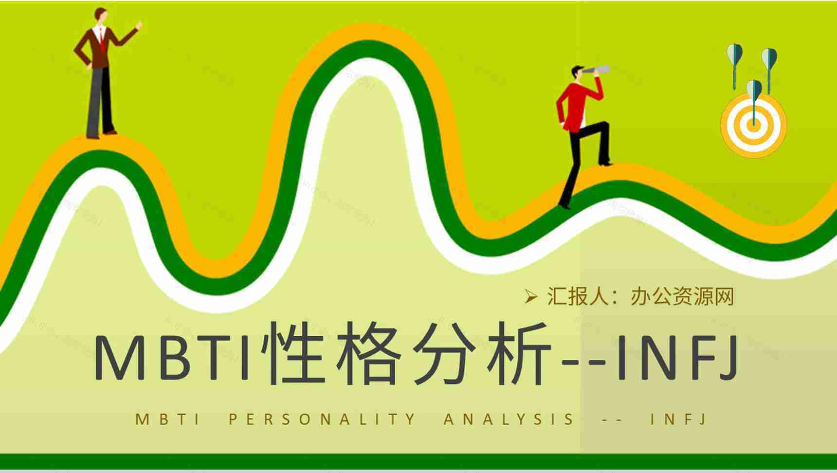 MBTI性格分析INFJ人格类型个性特征描述工作中的优势和劣势说明PPT模板-1