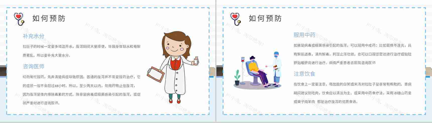 夏季腹泻预防知识学习急性腹泻及慢性腹泻的症状及治疗方法总结PPT模板-11