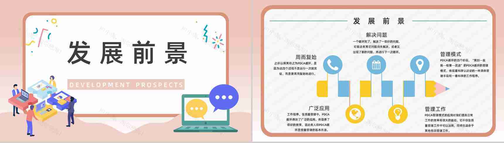 公司生产项目质量安全管理PDCA质量管理循环工作方法培训总结计划PPT模板-4