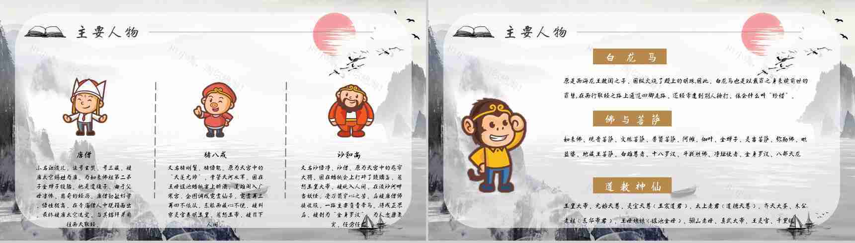 读书笔记《西游记》作者简介名著片段赏析PPT模板-9