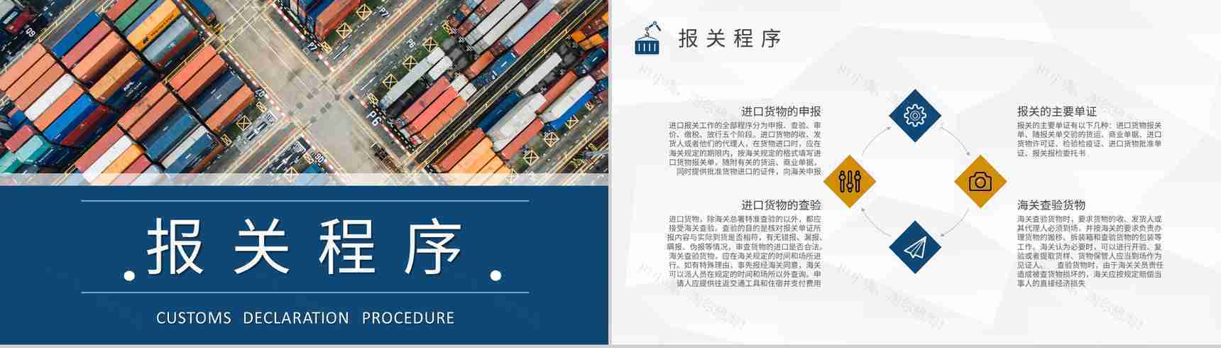 进出口贸易方式说明进口报关操作流程介绍PPT模板-4