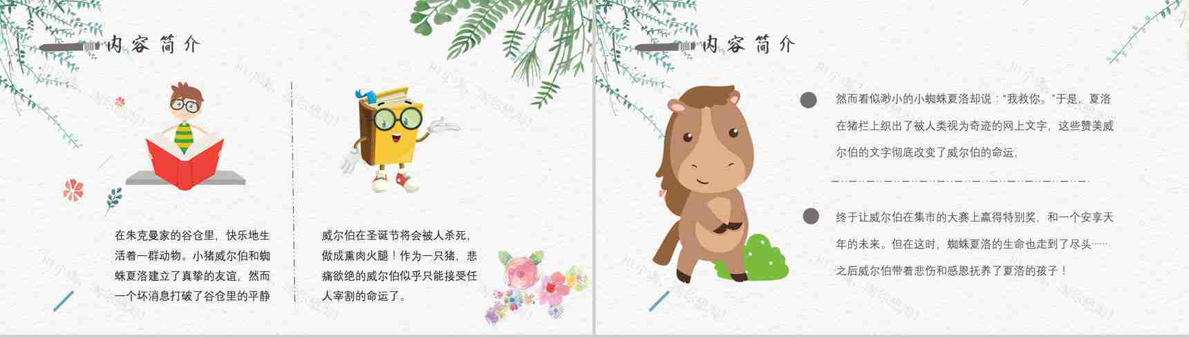 寓言故事《夏洛的网》人物分析怀特教师备课心得体会PPT模板-4