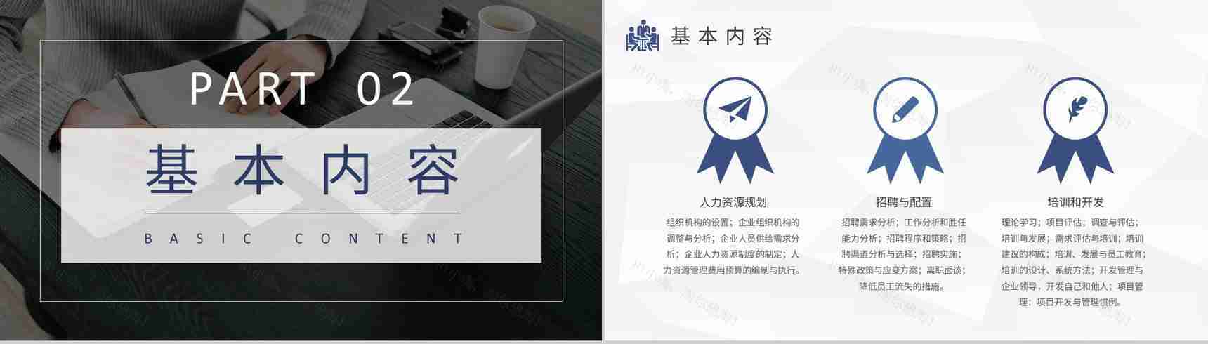 人力资源六大模块核心内容总结互联网公司人事部培训计划PPT模板-4