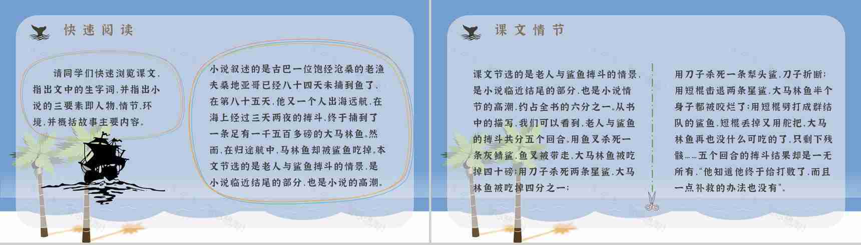 文学作品赏析海明威《老人与海》教师备课课件中学生必读小说PPT模板-6