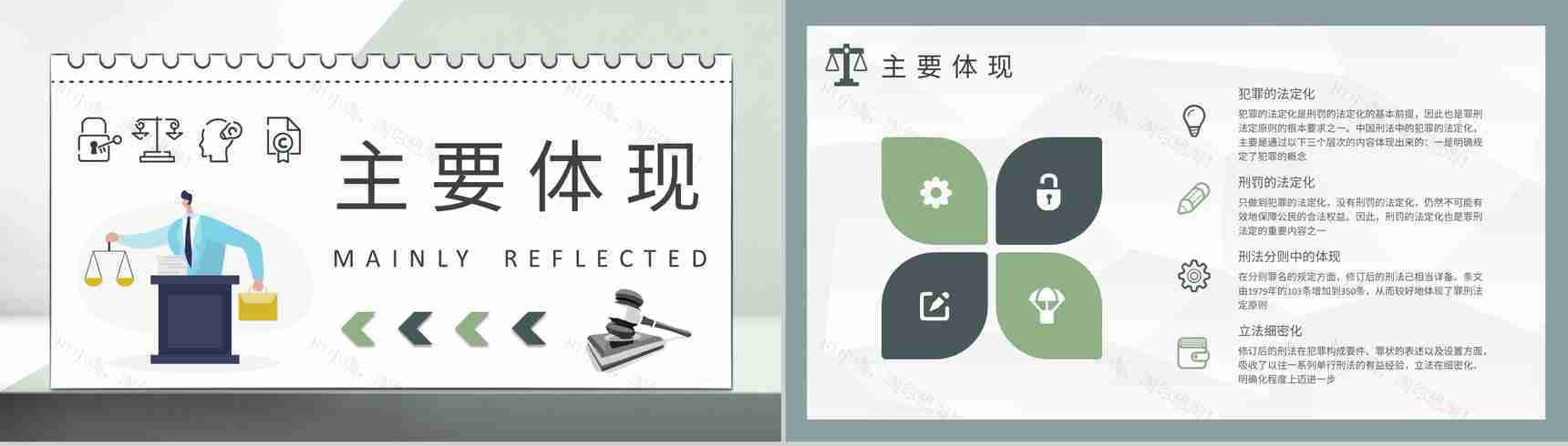 法学知识教育培训汇报罪行法定原则课程内容总结PPT模板-4