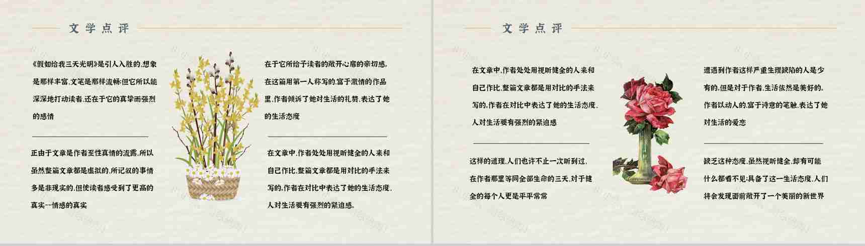经典名著推荐之《假如给我三天光明》散文介绍教师备课课件PPT模板-8